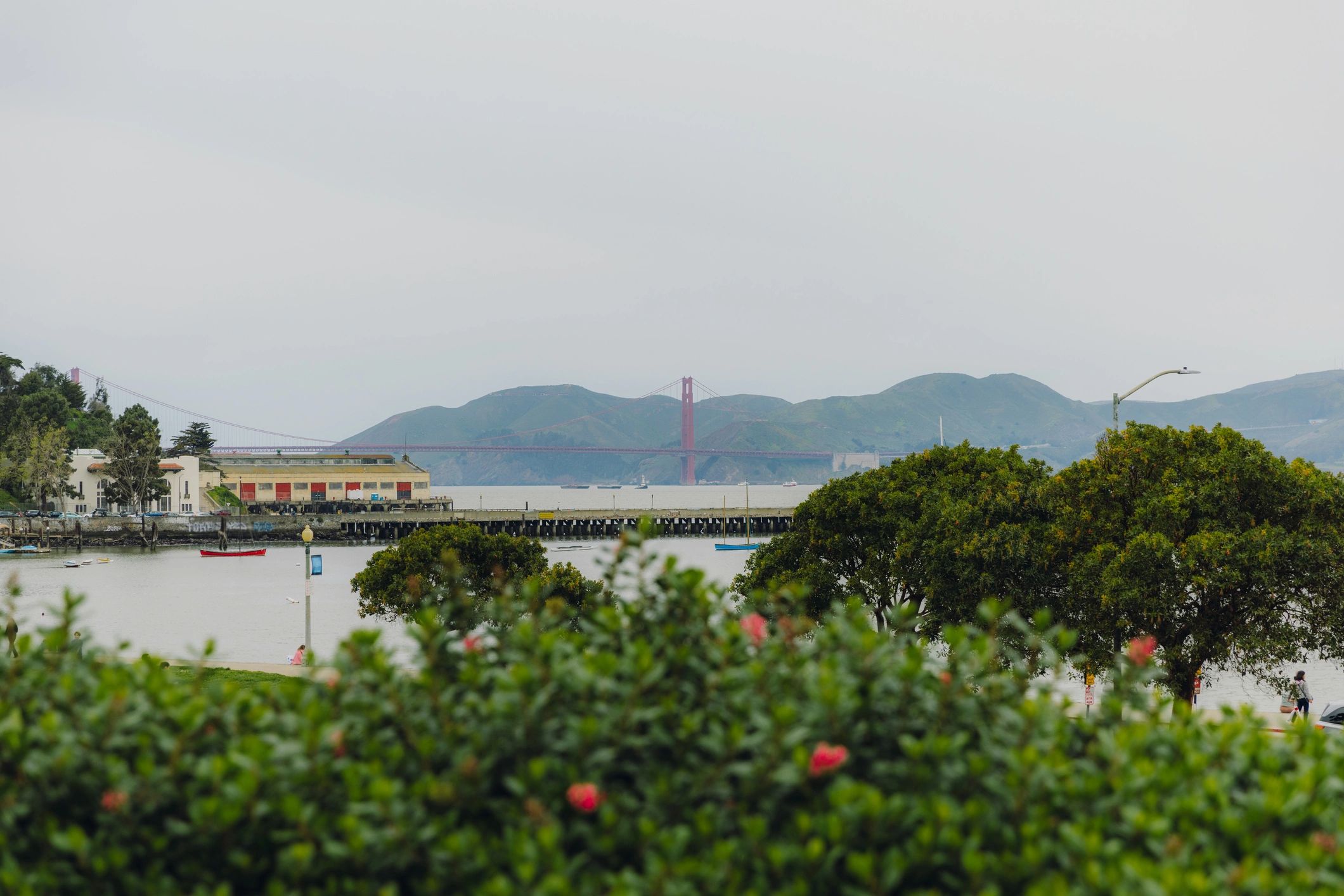 Soft view of the Golden Gate Bridge from the San Francisco coast